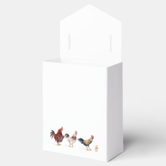 Moderne rustikale Hühnerhochzeit Geschenkschachtel (Geöffnet)