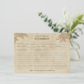 Moderne Rustikale Kaffeekarte Pflanze Bienen Zitat Begleitkarte (Stehend Vorderseite)