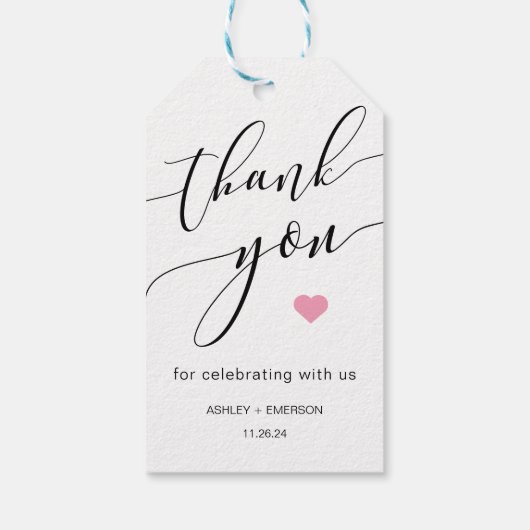 Moderne rustikale Kalligraphie-Skript Vielen Dank Geschenkanhänger (Rückseite)