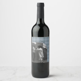 Moderne Rustikale Karierte Feiertags-Wein-Etikett  Weinetikett