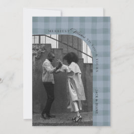 Moderne rustikale Karierte Urlaubskarte Persönlich Einladung