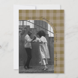 Moderne rustikale Karierte Urlaubskarte Persönlich Einladung