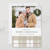 Moderne rustikale Karierte Weihnachtskarte Feiertagskarte (Vorderseite)