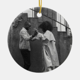 Moderne Rustikale Karo-Weihnachtsdekoration Person Keramik Ornament