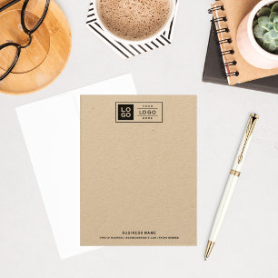 Moderne, rustikale Kraft Black Custom Business Log Mitteilungskarte