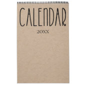 Moderne rustikale Kraft mit schwarzem Kalender (Titelbild)