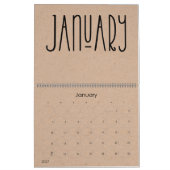 Moderne rustikale Kraft mit schwarzem Kalender (Jan 2027)