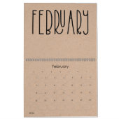 Moderne rustikale Kraft mit schwarzem Kalender (Feb 2026)