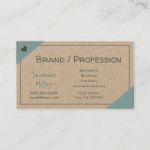 Moderne, rustikale Kraft Papier Hübsch Design Hand Visitenkarte (Rückseite)