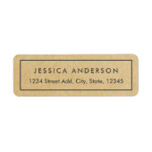 Moderne Rustikale Kraft-Rücksendeadresse (Vorne)