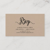 Moderne rustikale Kraft, schwarzer Schriftart, UAW Begleitkarte (Vorderseite)