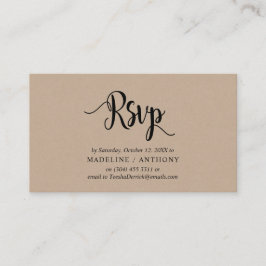 Moderne rustikale Kraft, schwarzer Schriftart, UAW Begleitkarte