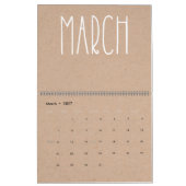 Moderne Rustikale Kraft und Weißkalender Kalender (Mär 2027)