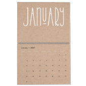 Moderne Rustikale Kraft und Weißkalender Kalender (Jan 2027)