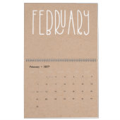 Moderne Rustikale Kraft und Weißkalender Kalender (Feb 2027)
