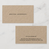 Moderne rustikale Kraftpapierkarten Visitenkarte (Vorne/Hinten)