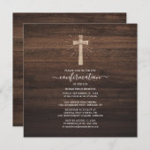 Moderne Rustikale Kreuzbestätigung Einladung (Vorne/Hinten)