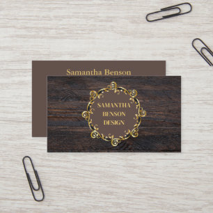 Moderne rustikale Landhausstil Holz Designer Inter Visitenkarte