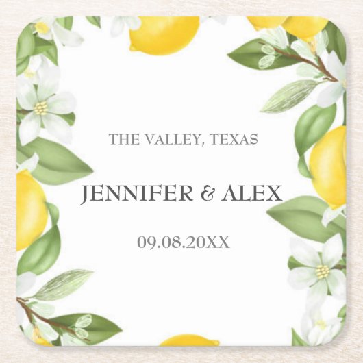 Moderne Rustikale Lemons Custom Boho Geschenke Hoc Rechteckiger Pappuntersetzer (Vorderseite)