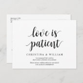 Moderne rustikale, Liebe ist geduldig, vertagt Postkarte (Vorne/Hinten)