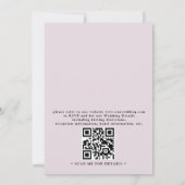 Moderne Rustikale Lila Blumen Budget QR Code Hochz Einladung (Rückseite)