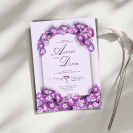 Moderne rustikale Lila I Lilac Arch Blume Hochzeit Einladung