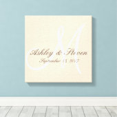 Moderne Rustikale Linde Monogram Leinwanddruck (Insitu (Holzboden))