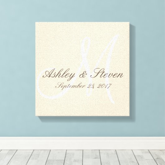 Moderne Rustikale Linde Monogram Leinwanddruck (Insitu (Holzboden))