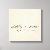 Moderne Rustikale Linde Monogram Leinwanddruck (Vorderseite)