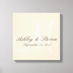 Moderne Rustikale Linde Monogram Leinwanddruck