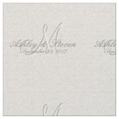 Moderne Rustikale Linen Wedding Monogram Stoff (Nahaufnahme)
