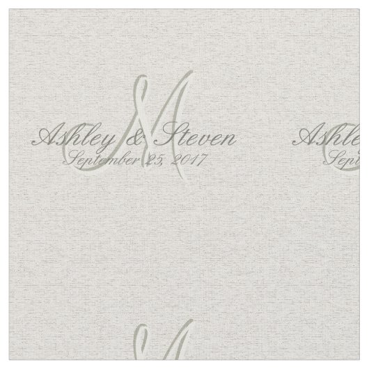 Moderne Rustikale Linen Wedding Monogram Stoff (Nahaufnahme)