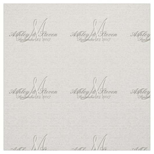 Moderne Rustikale Linen Wedding Monogram Stoff (Muster)