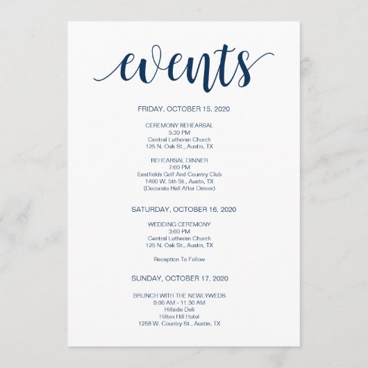 Moderne Rustikale, Marine, Begrüßungs- und Fahrerk Programm (Rückseite)