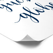 Moderne Rustikale Marine Hochzeit unser Gästebuchp Poster (Ecke)