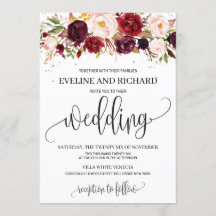 Moderne rustikale Marsala Blumen Hochzeit