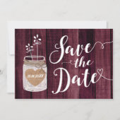 Moderne rustikale Mason Jar Wedding retten das Dat Save The Date (Vorderseite)