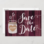 Moderne rustikale Mason Jar Wedding retten das Dat Save The Date (Vorne/Hinten)