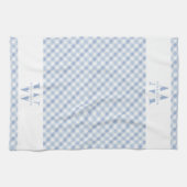 Moderne Rustikale Monogram Blue Gingham Kariert Geschirrtuch (Horizontal)