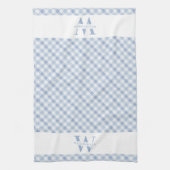 Moderne Rustikale Monogram Blue Gingham Kariert Geschirrtuch (Vertikal)