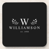 Moderne rustikale Monogramm benutzerdefinierter Fa Getränkeuntersetzer (Vorderseite)