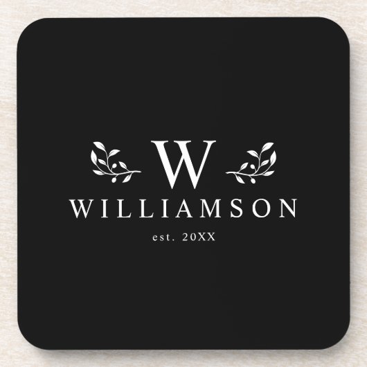 Moderne rustikale Monogramm benutzerdefinierter Fa Getränkeuntersetzer (Vorderseite)