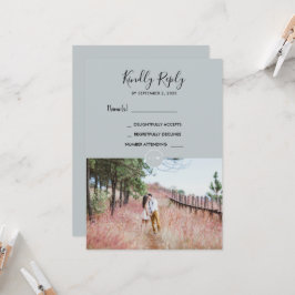 Moderne rustikale Monogramm Foto UAWG Wedding Card Einladung