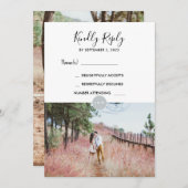 Moderne rustikale Monogramm Foto UAWG Wedding Card Einladung (Vorne/Hinten)