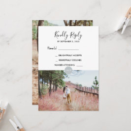 Moderne rustikale Monogramm Foto UAWG Wedding Card Einladung