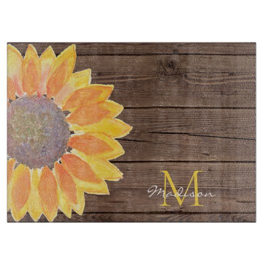 Moderne rustikale Monogramm Schneidebrett (Vorderseite)