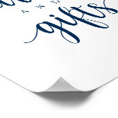 Moderne Rustikale, Navy Blue, Hochzeitskarten und  Poster (Ecke)