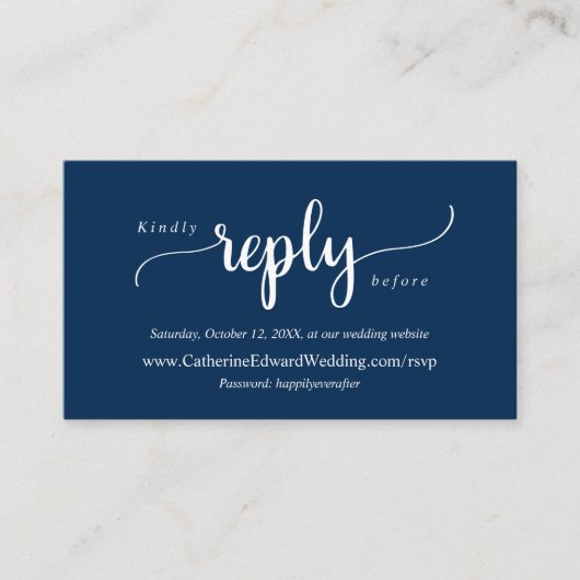 Moderne rustikale, navy Blue, Online UAWG website Begleitkarte (Vorderseite)