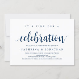 Moderne rustikale, navy Blue-Schrift, Engagement P Einladung