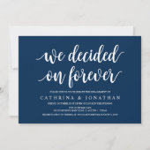 Moderne rustikale, navy Blue-Schrift, Engagement P Einladung (Vorderseite)